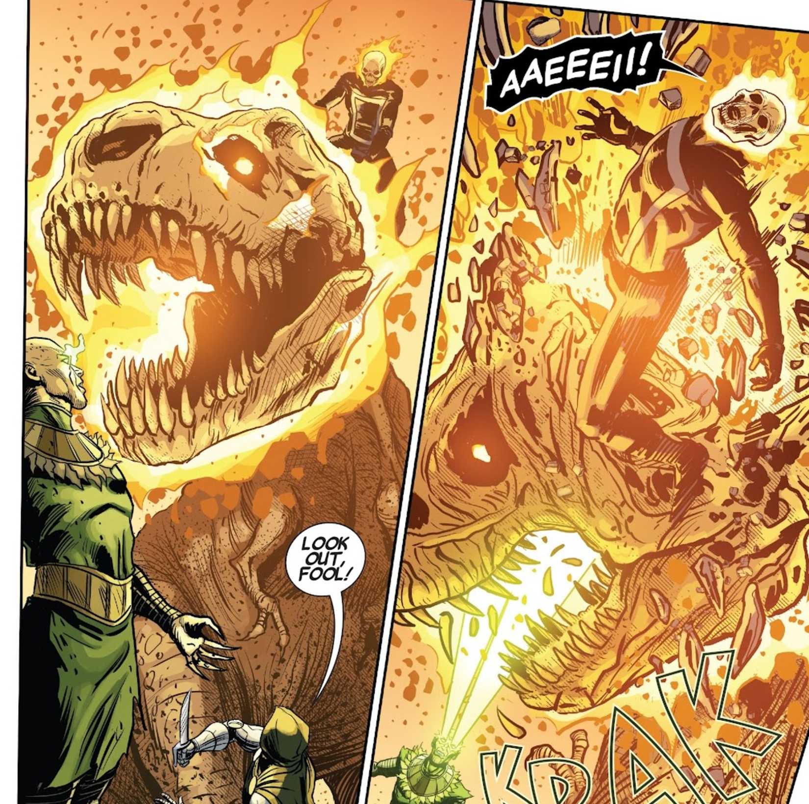Ghost Rider Rides T-Rex in New Marvel Comic