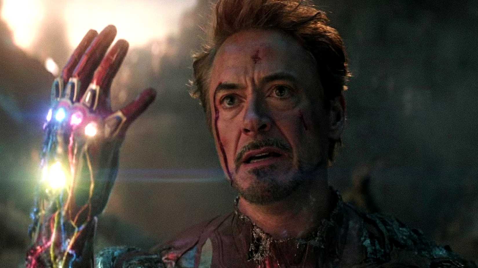 Robert Downey Jr.'s Iron Man locks horns with the Infinity Stones in Avengers Endgame's final battle