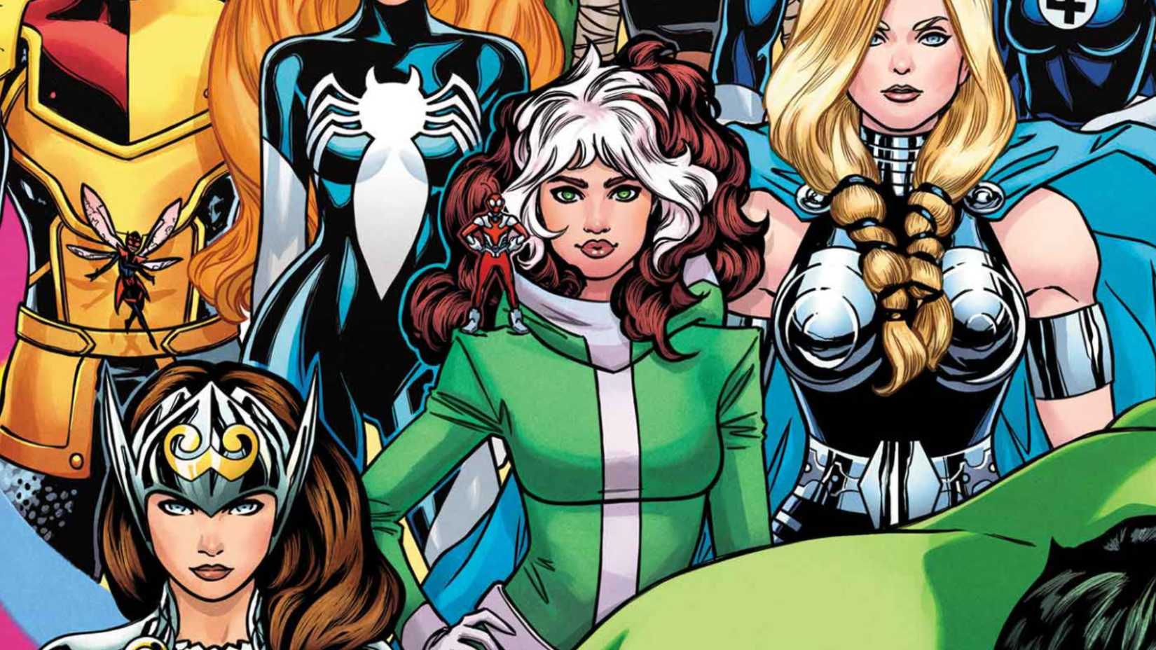 Rogue stands among other Avengers in Marvel's 800th issue celebration image