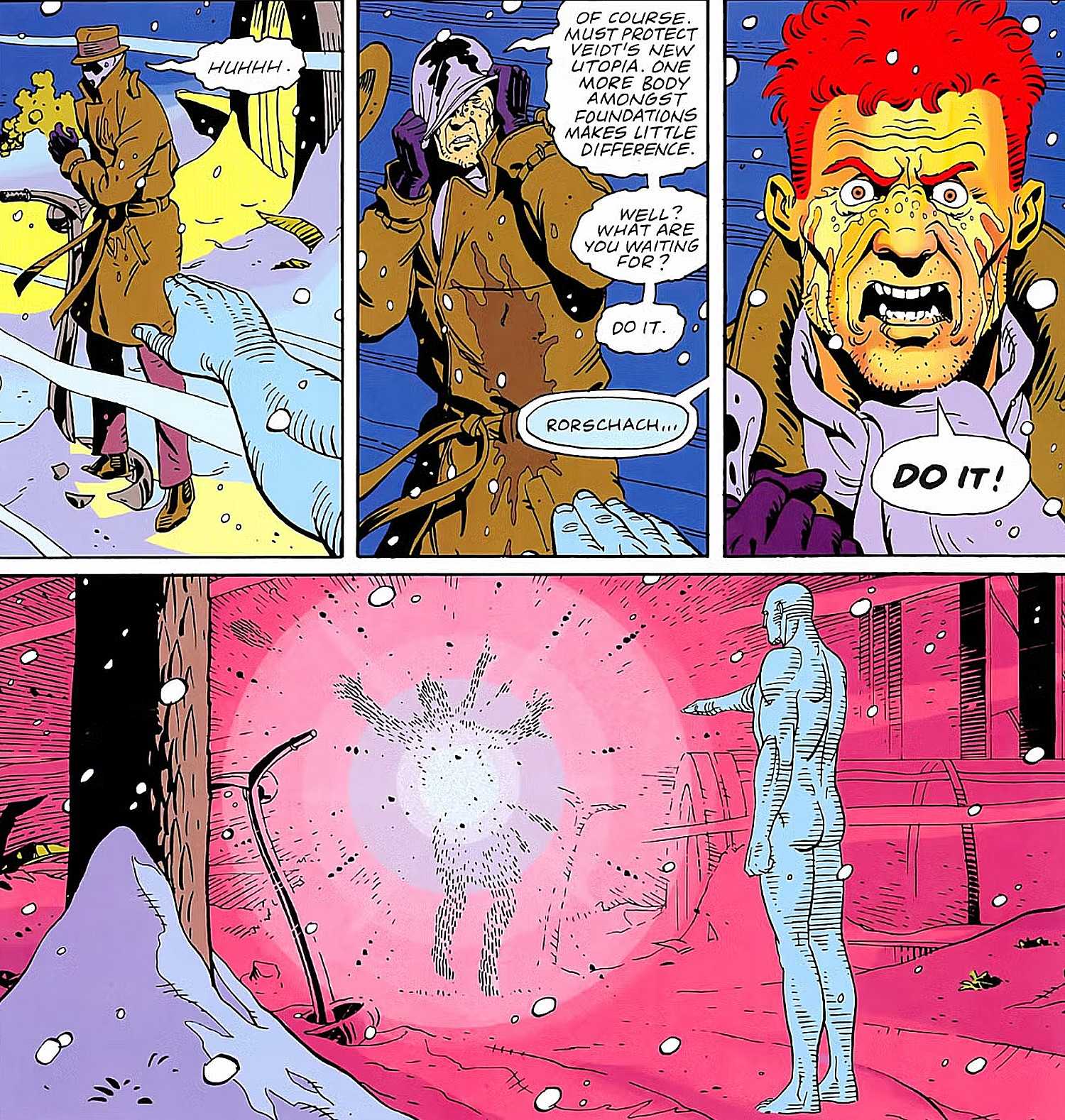 Rorschach urges Doctor Manhattan to kill him