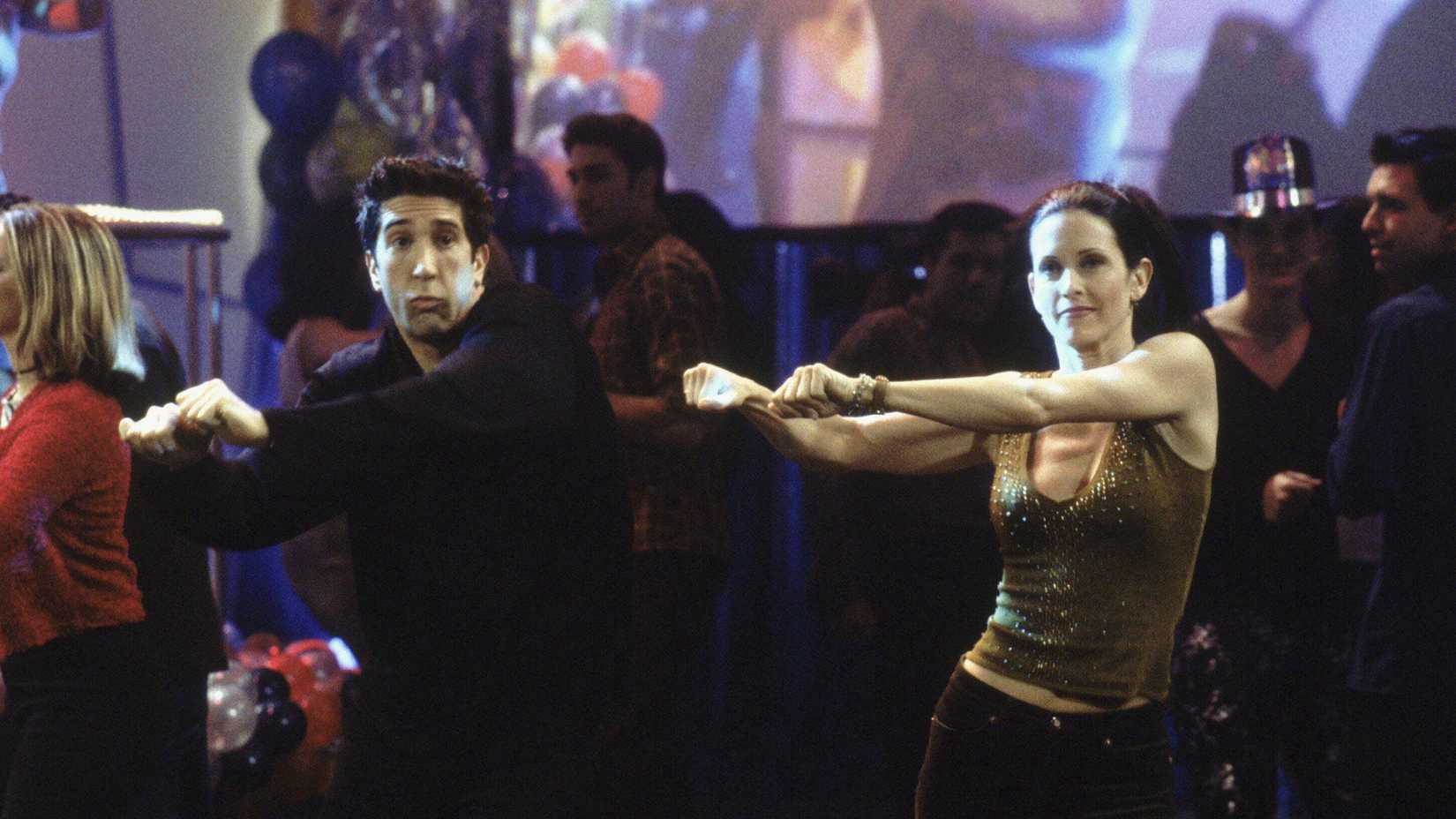 Ross and Monica doing the routine in Friends