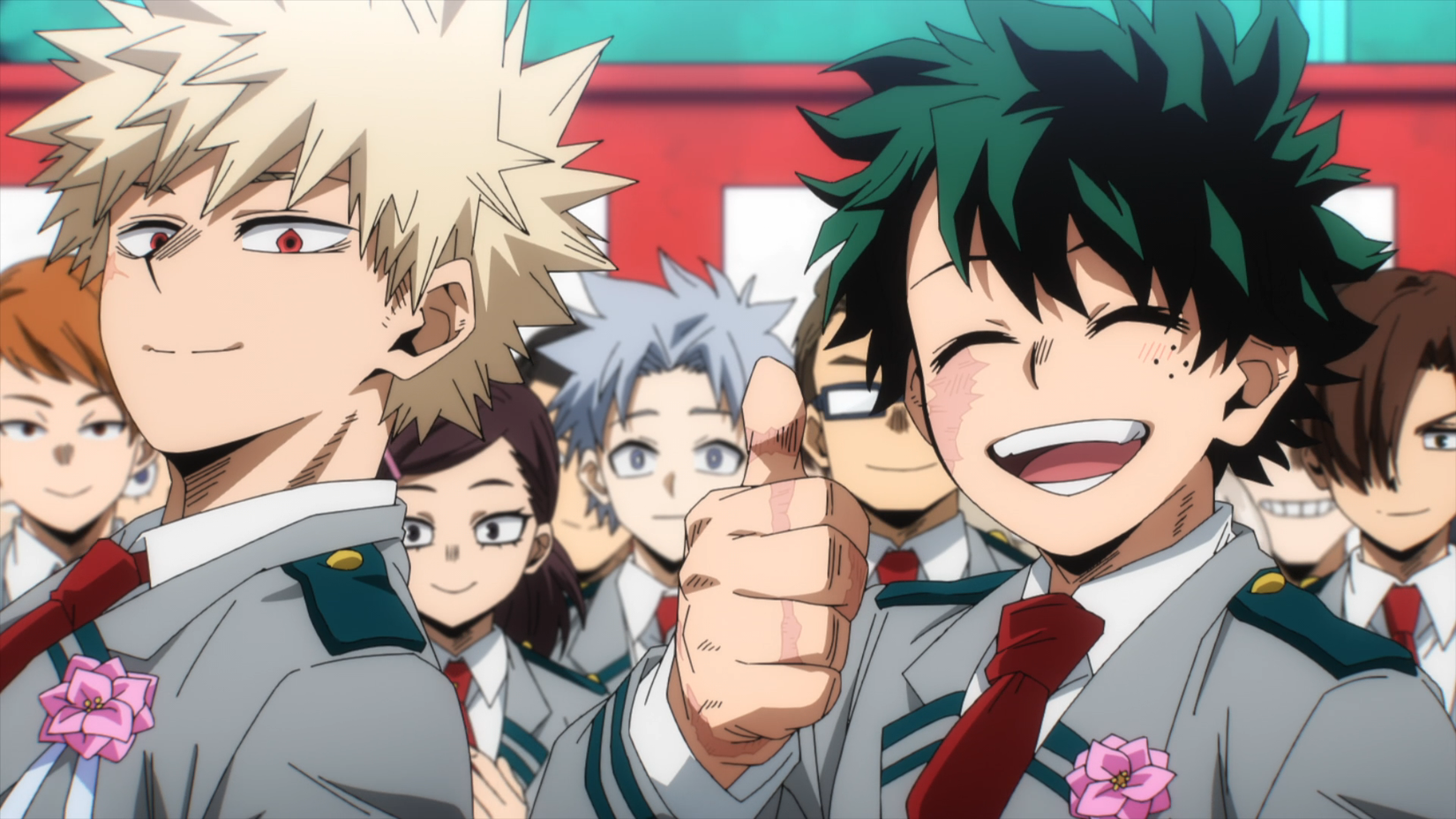Deku and Bakugo at Graduation