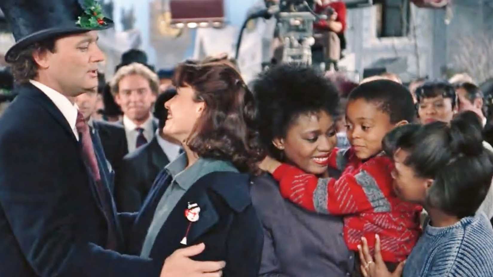 Cena final de Scrooged com Bill Murray.