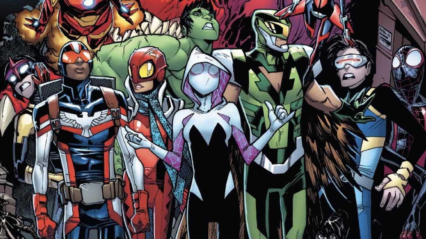 spider-gwen joins the champions alongside falcon