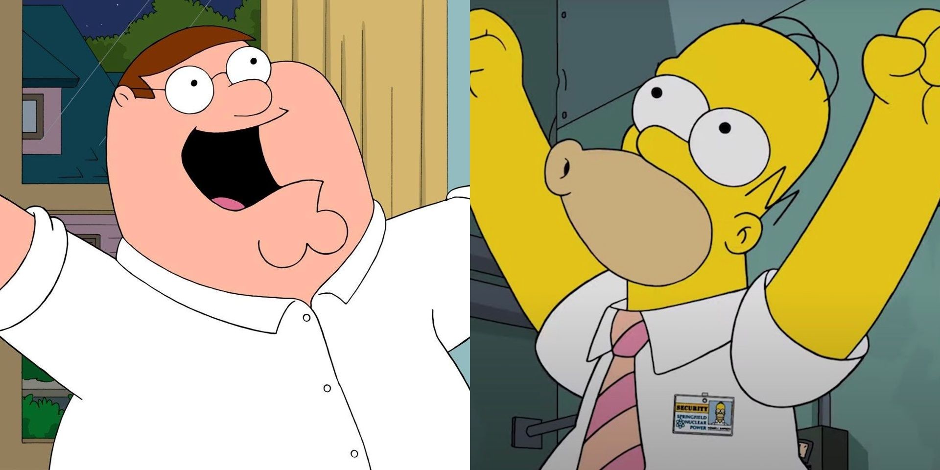 Immagine divisa di Homer Simpson e Peter Griffin