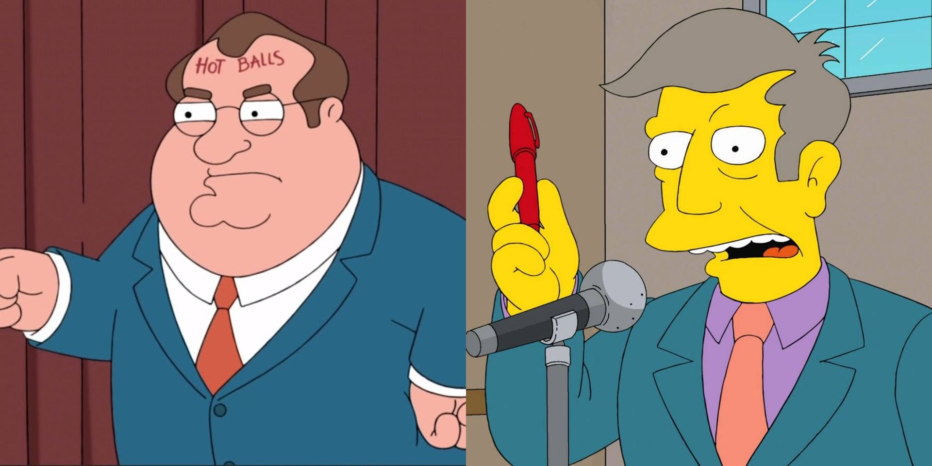 Immagine divisa di Principal Shepherd e Principal Skinner