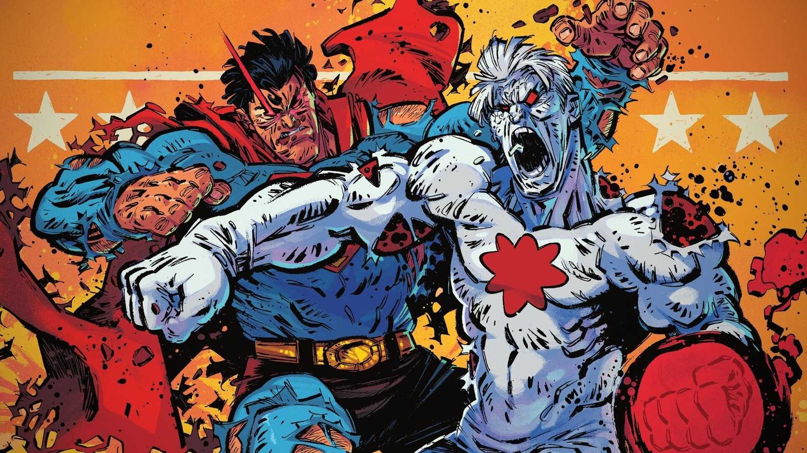 Superman Fighting Captain Atom in DC KO Comic Art