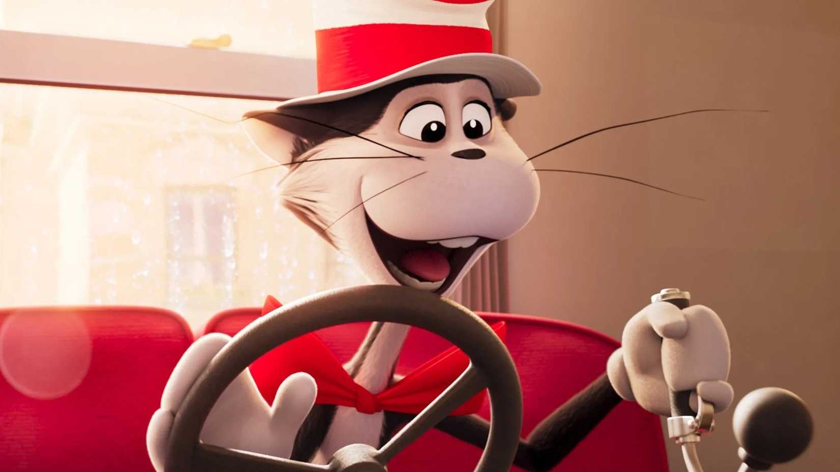 The Cat in the Hat 2026 drives a vehicle