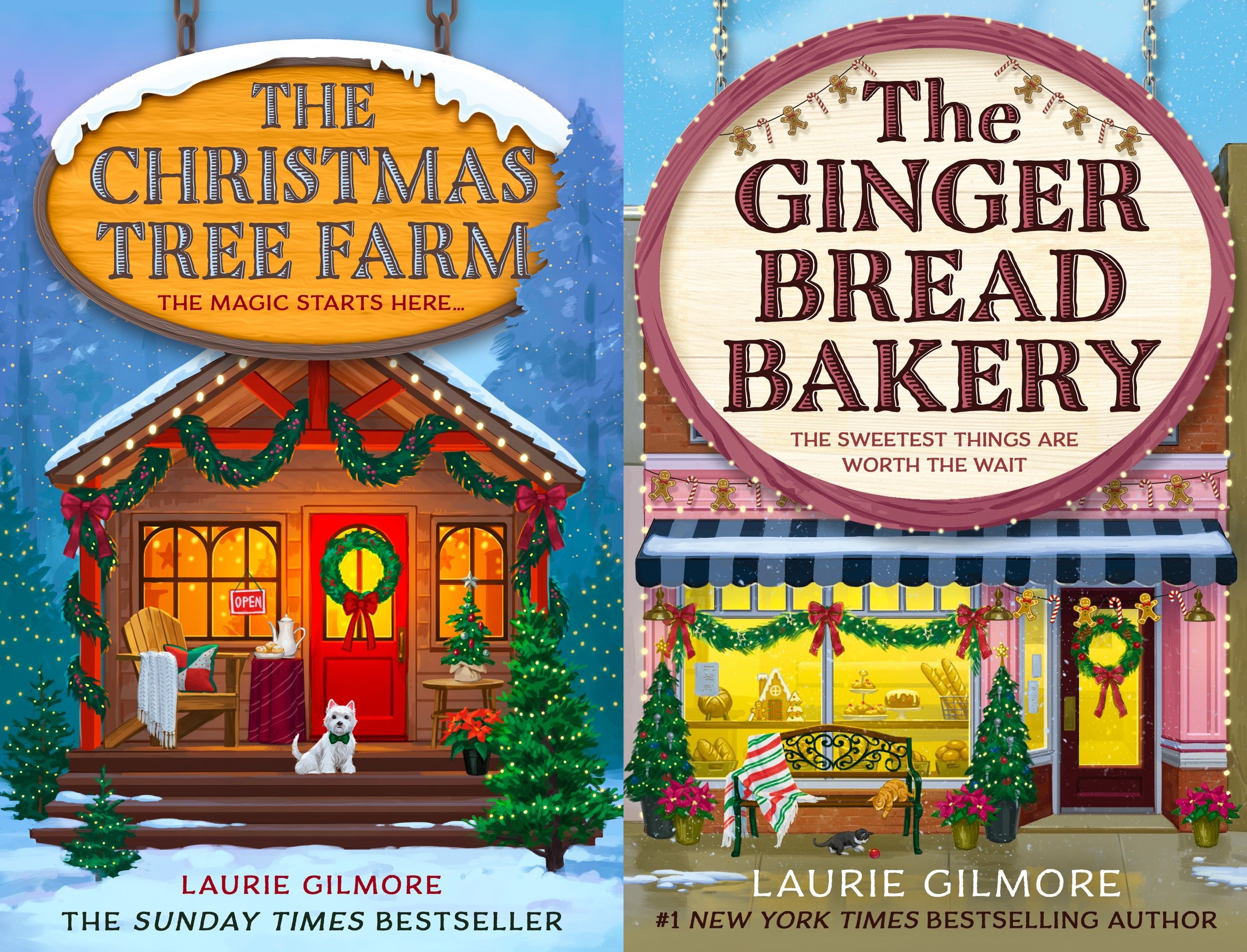 Le copertine di The Christmas Tree Farm e The Gingerbread Bakery