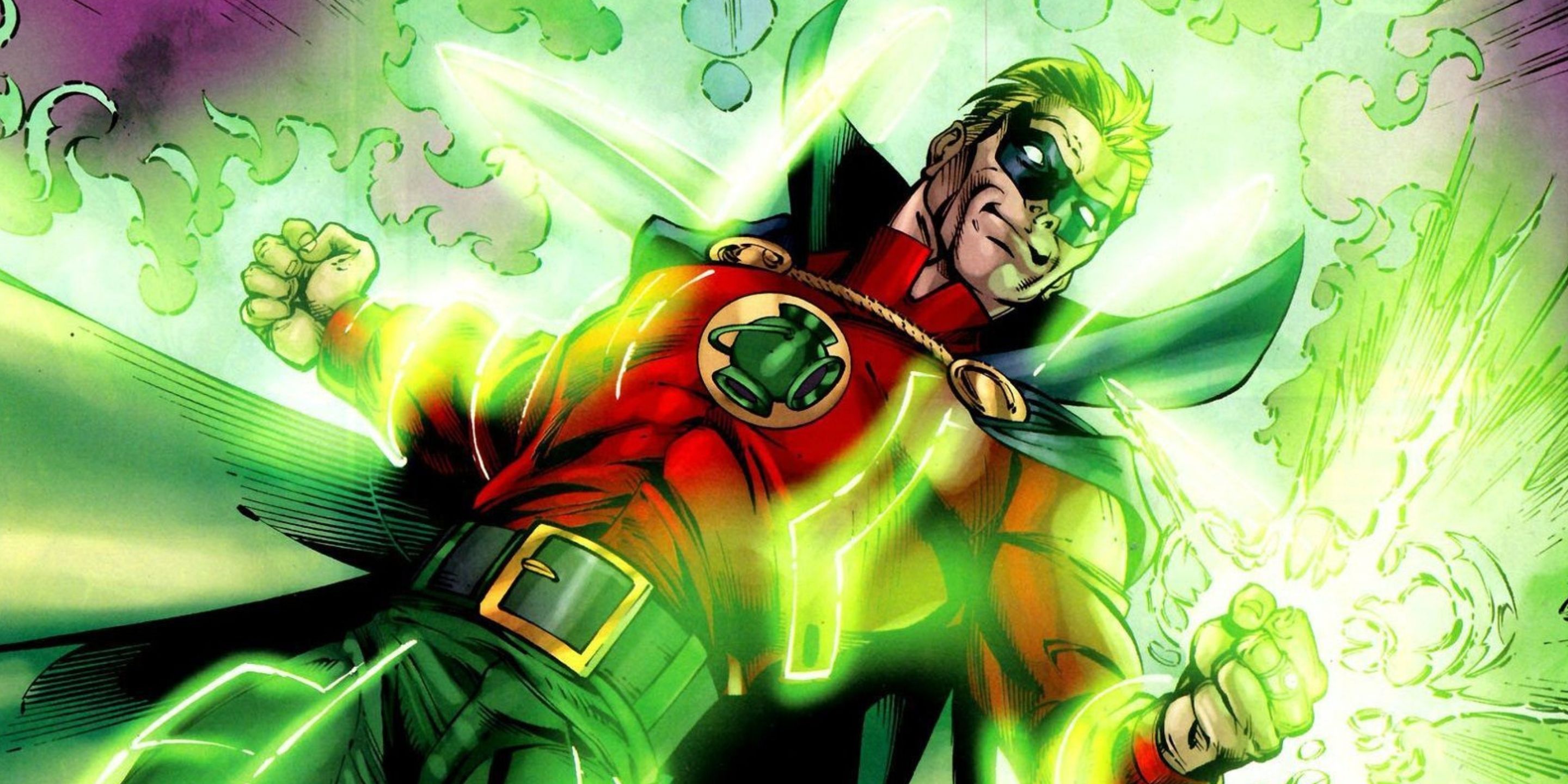The first Green Lantern, Alan Scott, in DC Comics