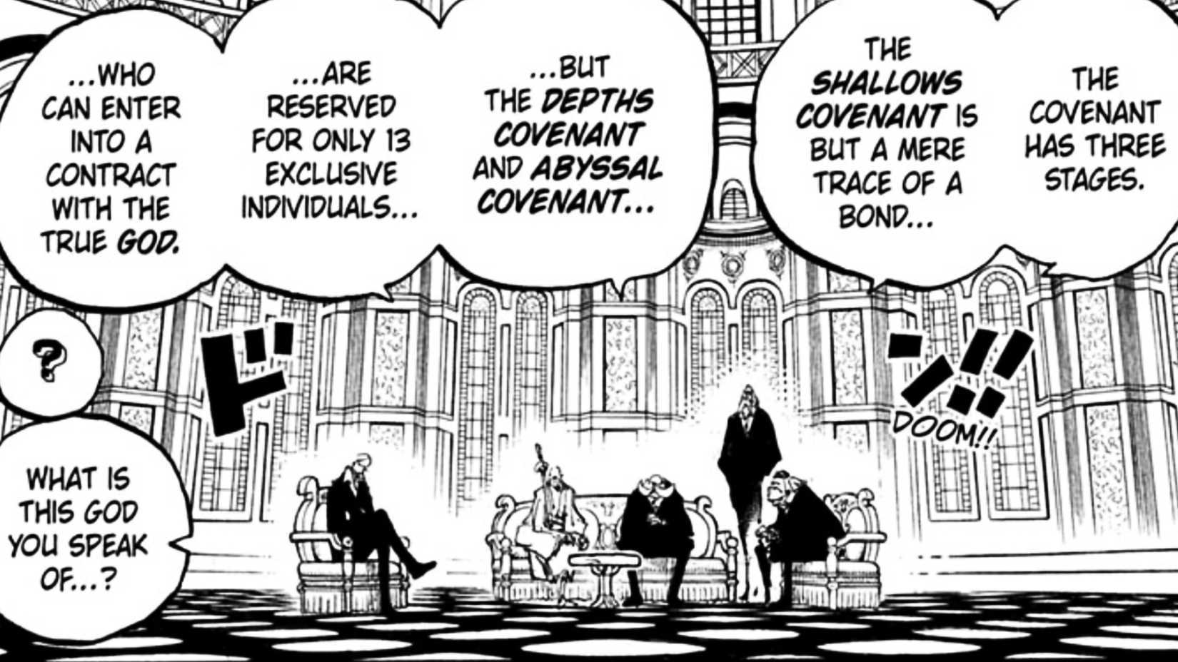 les cinq anciens expliquent les trois alliances différentes avec Imu dans One Piece