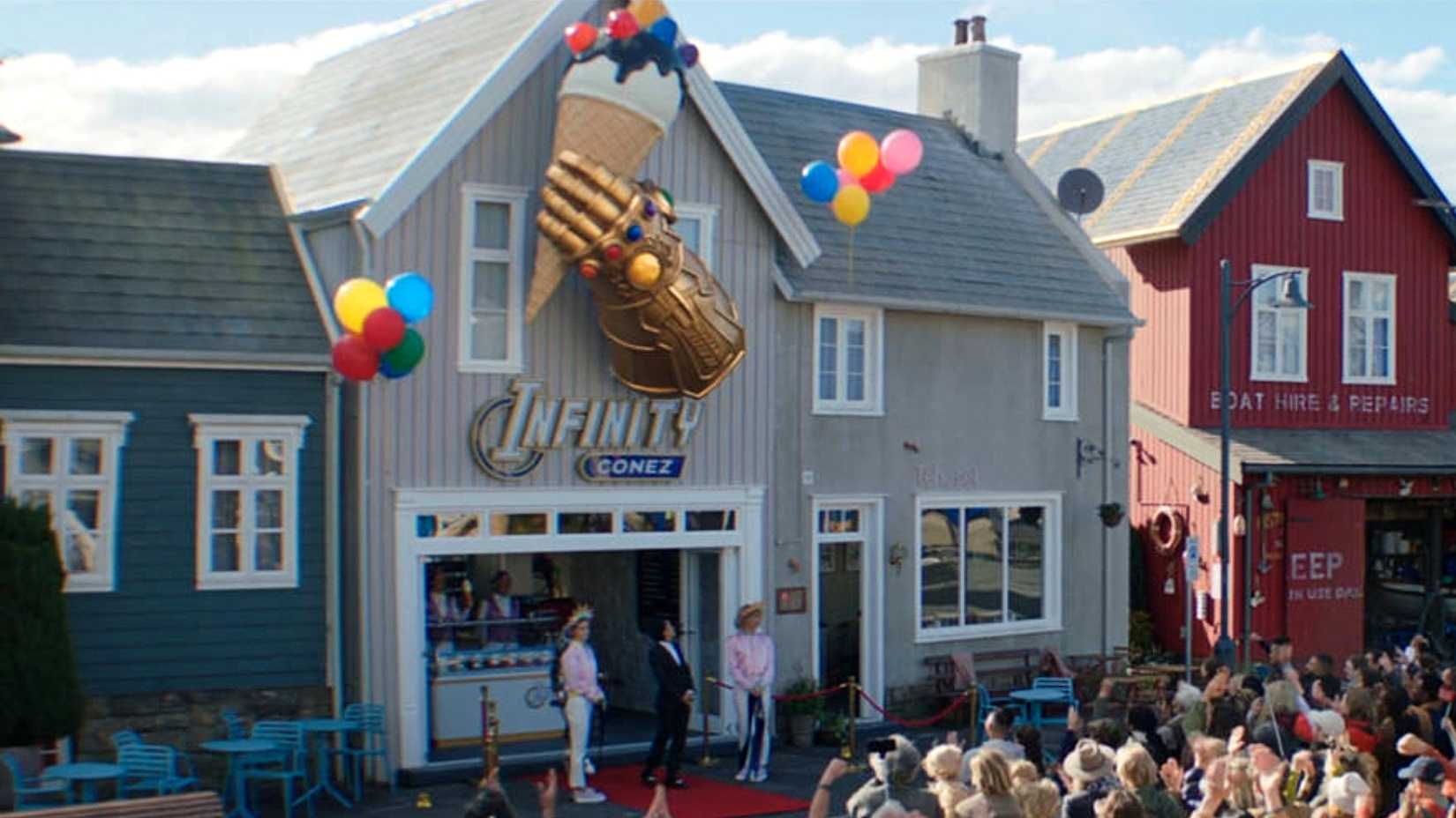 The Infinity Conez ice cream shop opens in Thor Love and Thunder