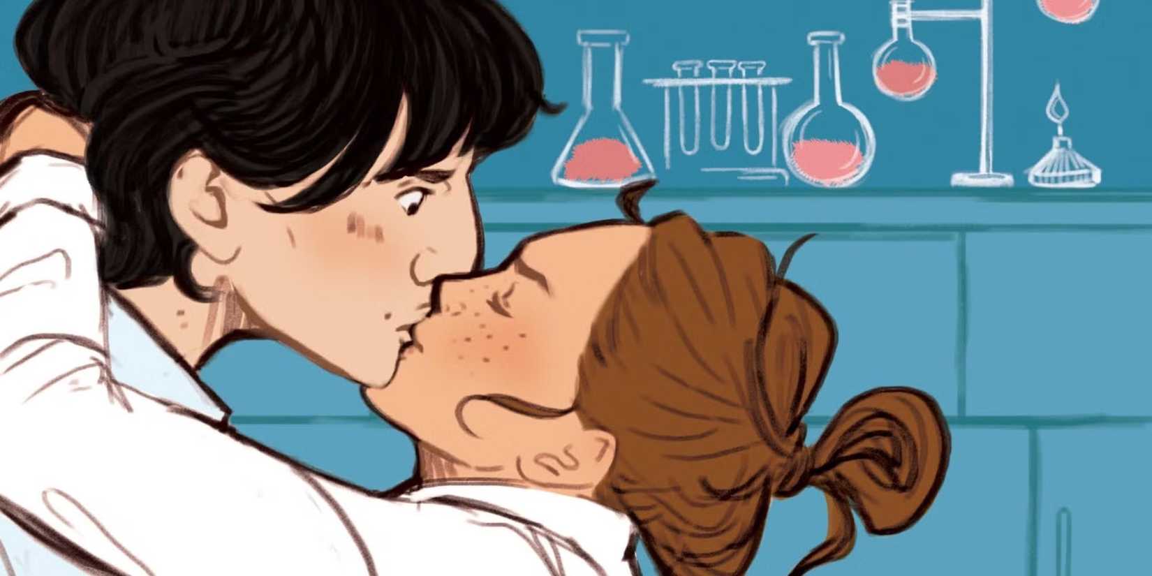 The Love Hypothesis Cover with the two main characters kissing
