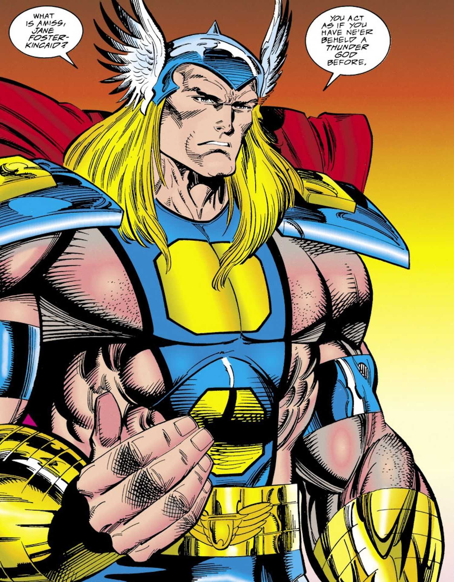 Thor in Godpack Armor in Marvel Comics Art