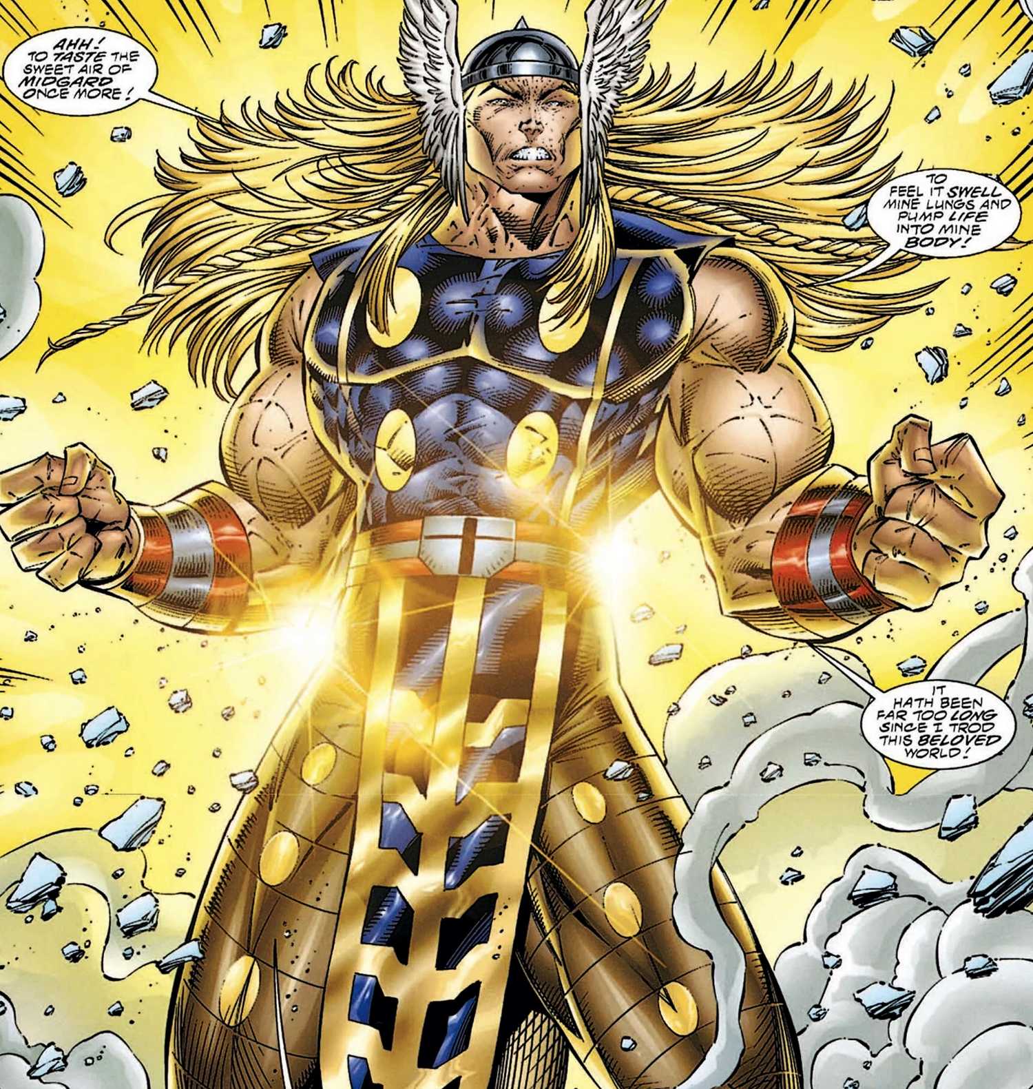 Thor in Marvel Heroes Reborn Costume Comic Art