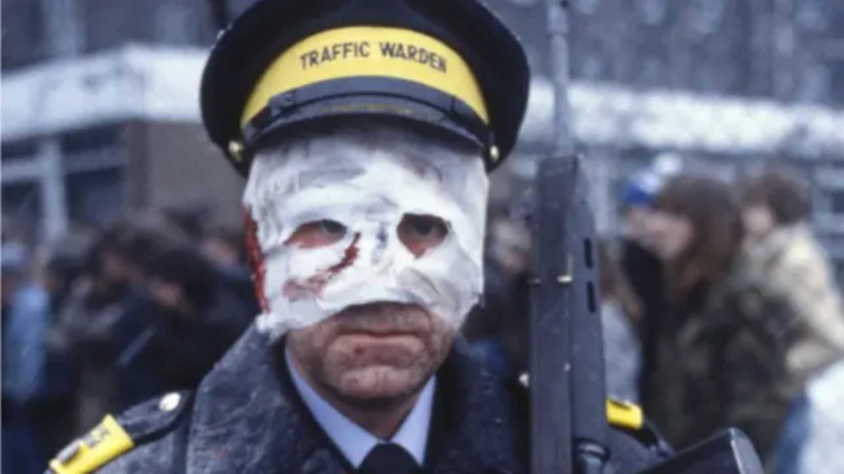 A deformed police officer in Threads (1984)