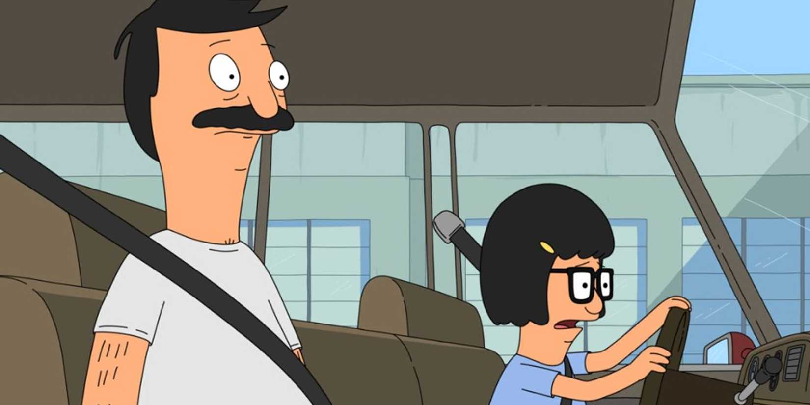 Tina driving in Bob's Burgers