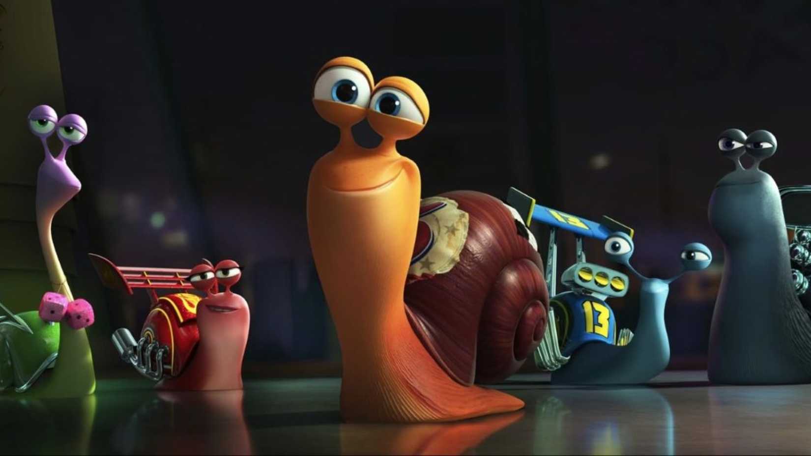 Turbo and other snails look on in Turbo