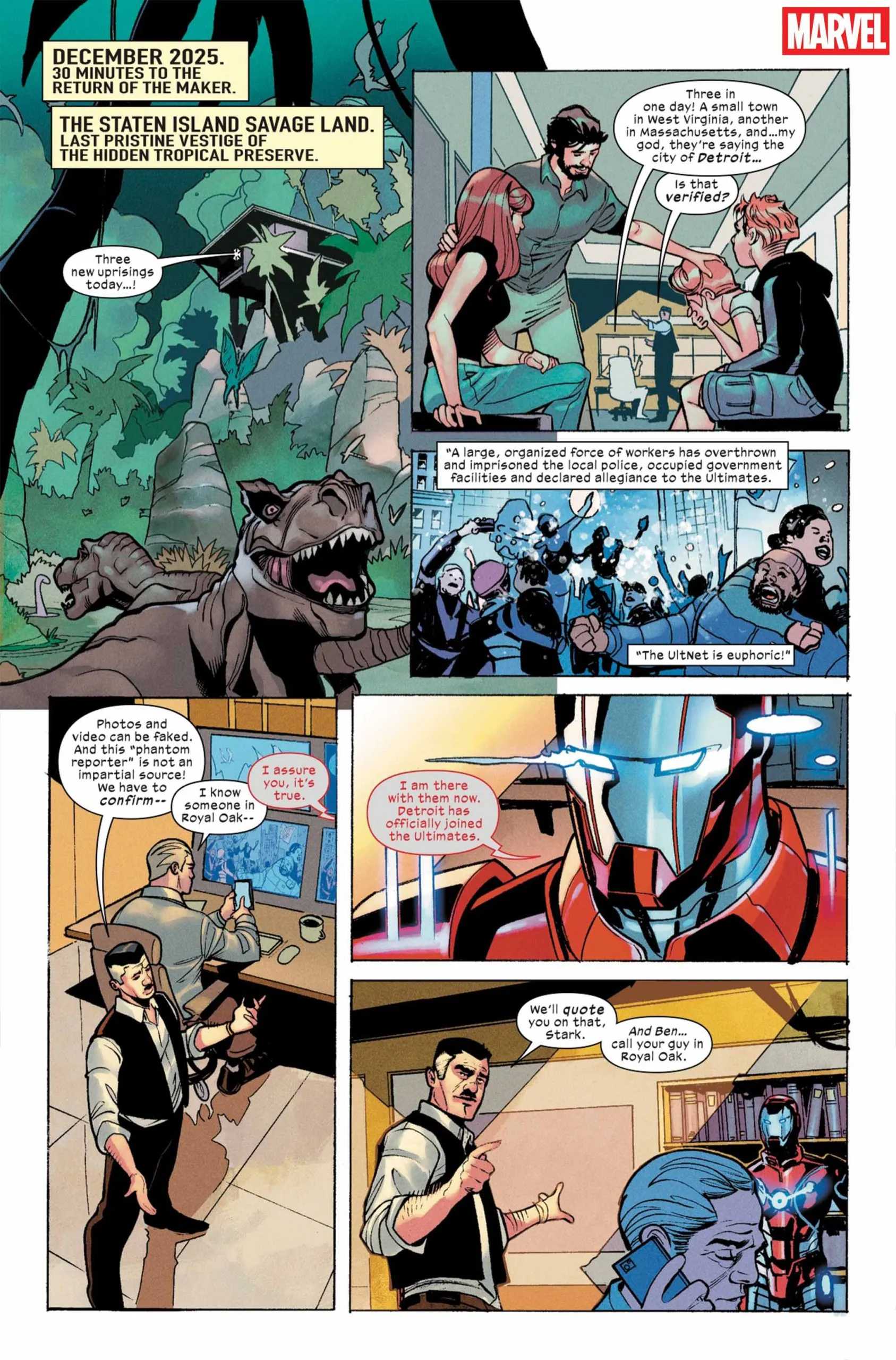 Spider-Man teams up with Iron Lad in a preview of Ultimate Endgame \#1
