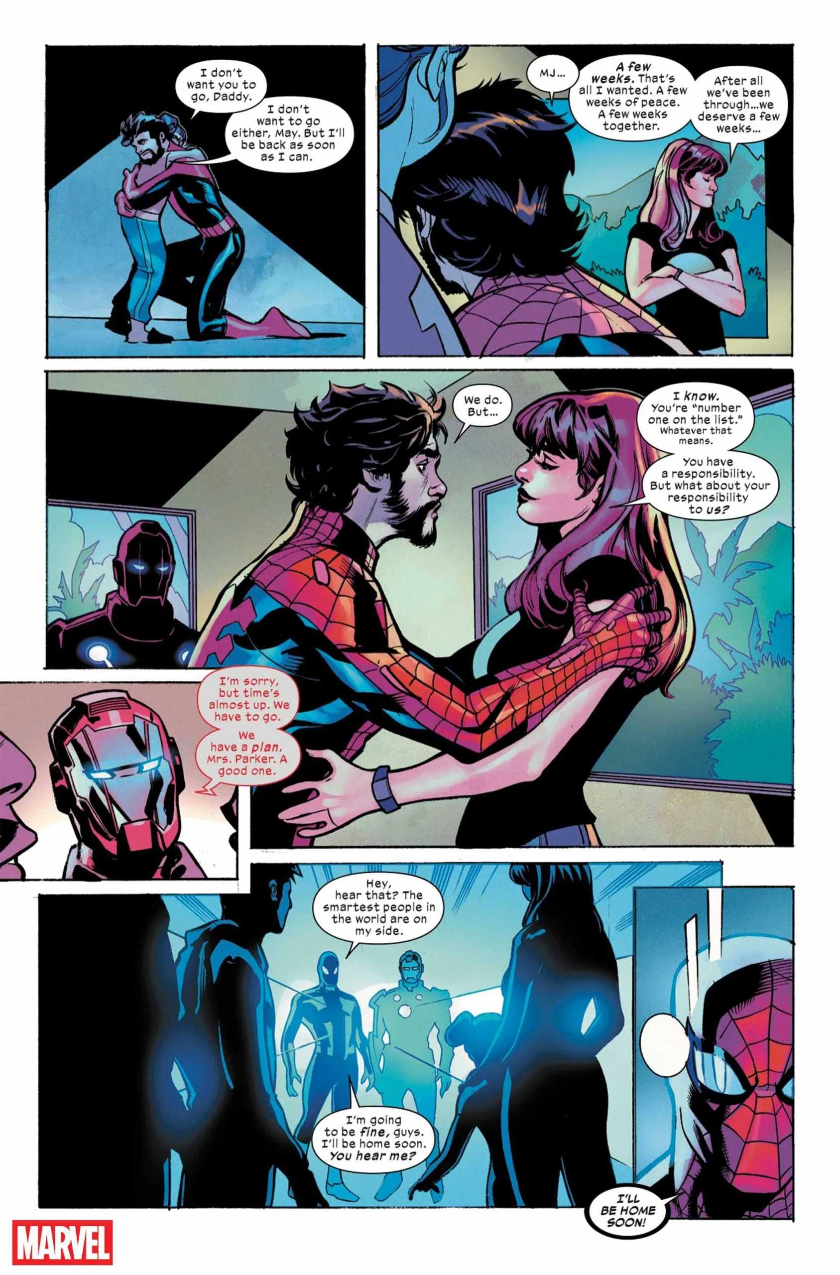 Spider-Man says goodbye to Mary Jane in a preview of Ultimate Endgame \#1