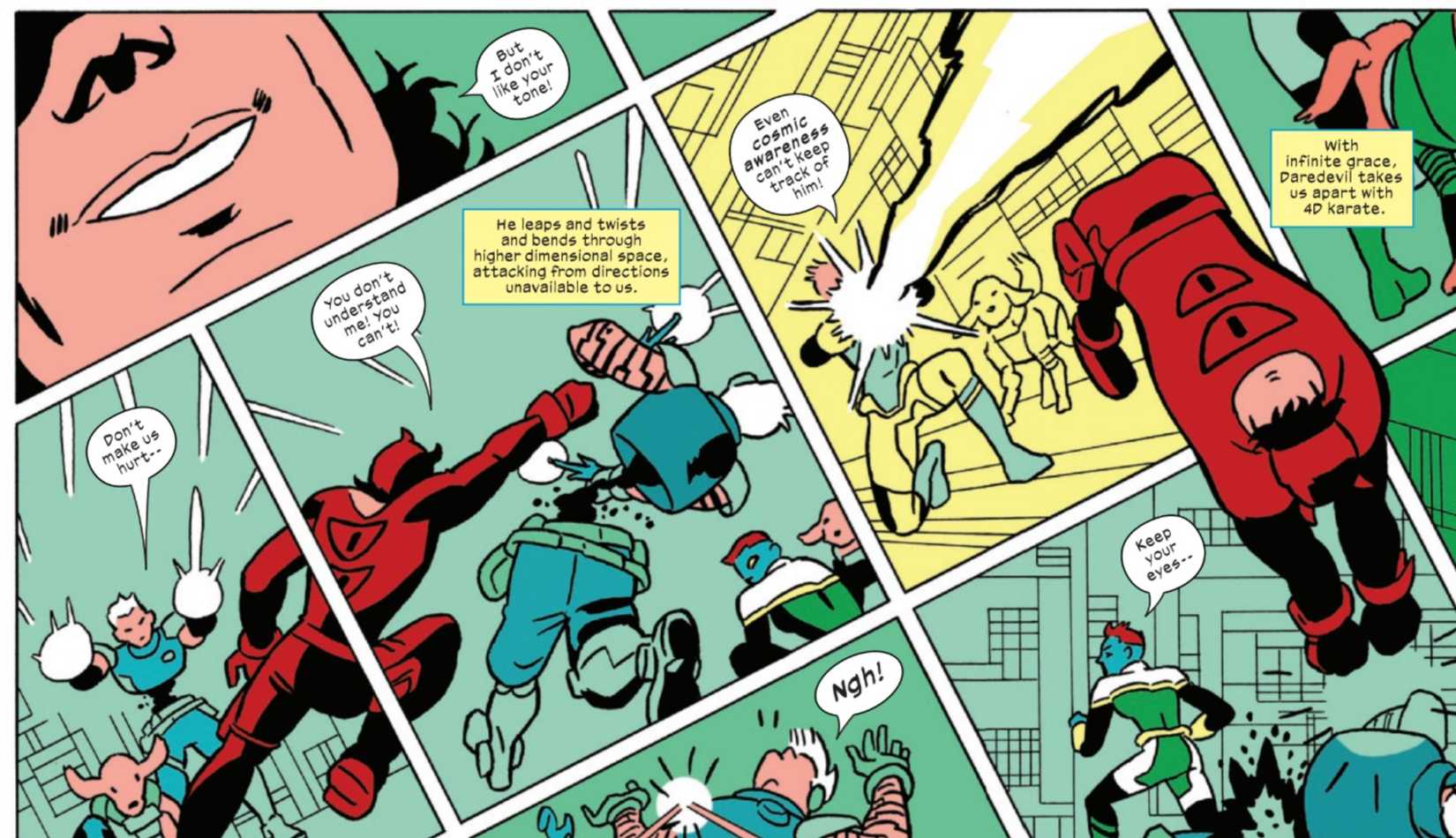 ultimate daredevil uses his 4d karate powers