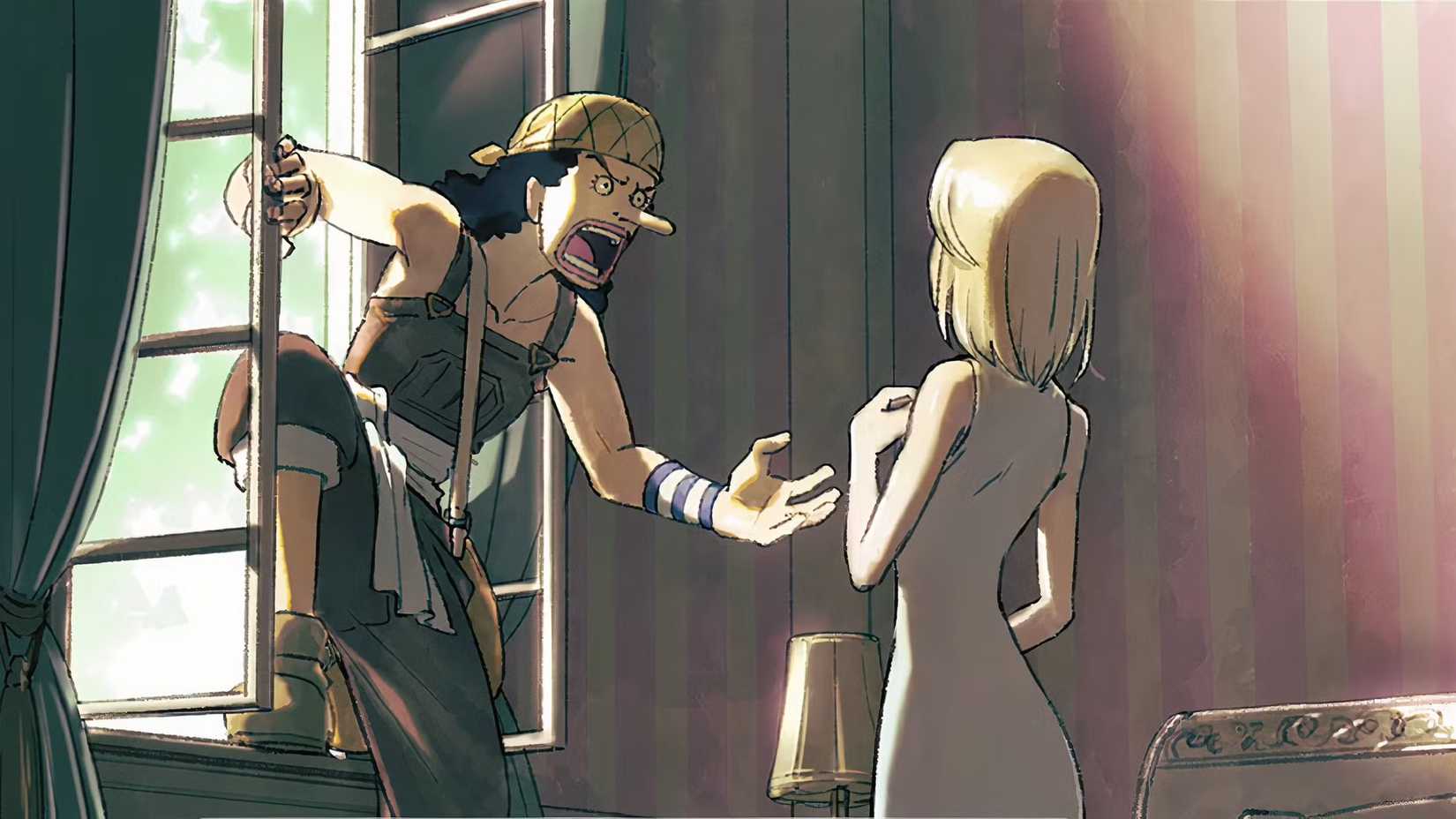 usopp and kaya in new one piece remake concept art