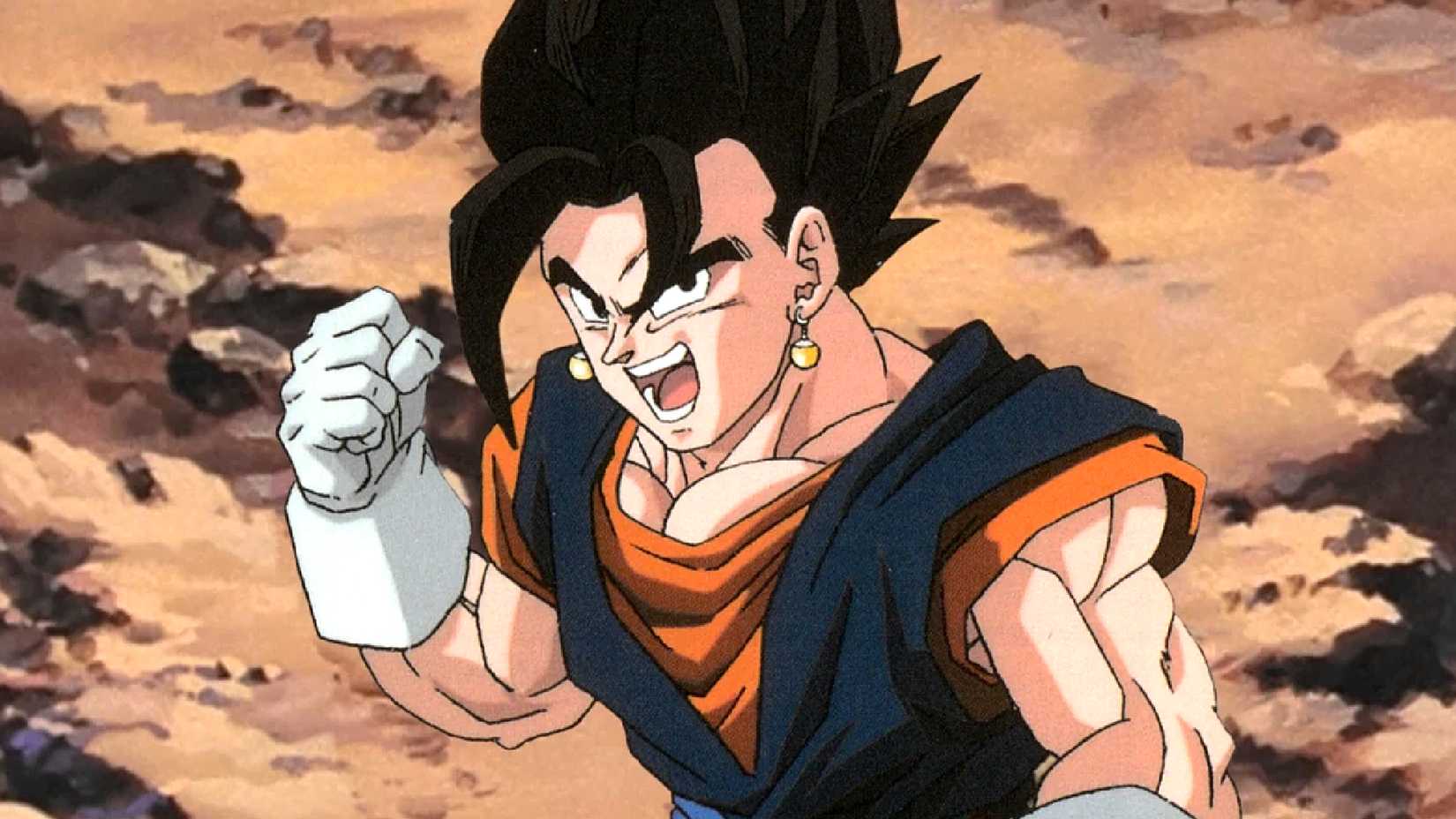 Vegeto tạo dáng chiến đấu trong Saga Buu của Dragon Ball Z.