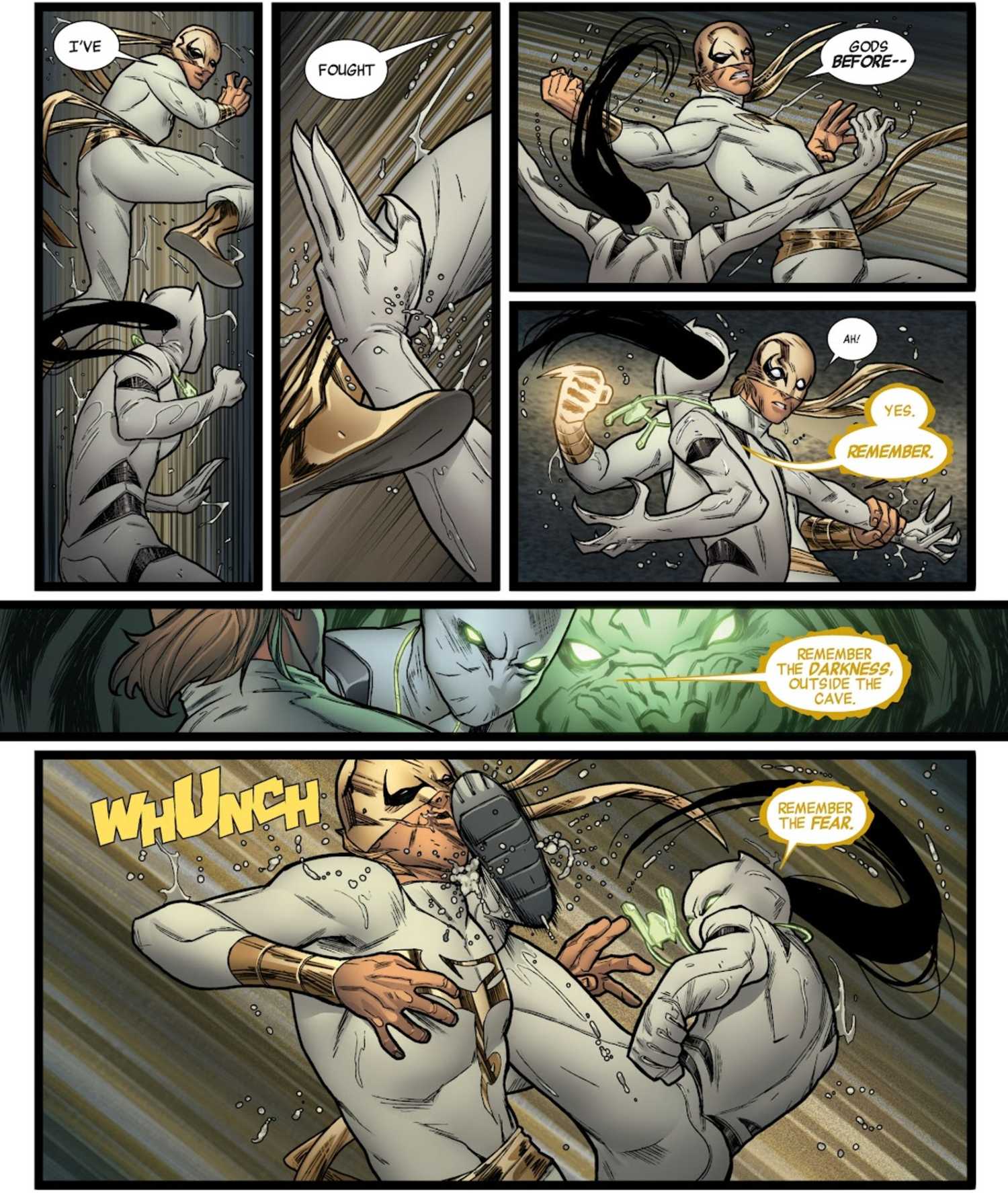 white tiger uses her fear powers to beat fellow avenger iron fist