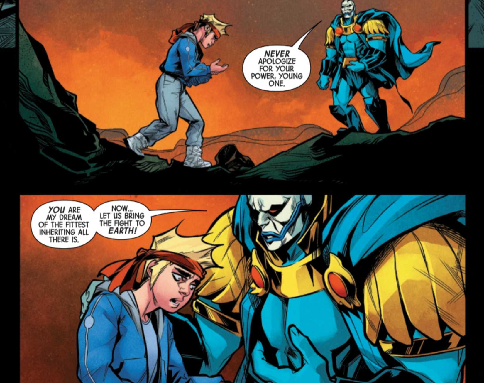 wolverine's grandson alex talking with apocalypse