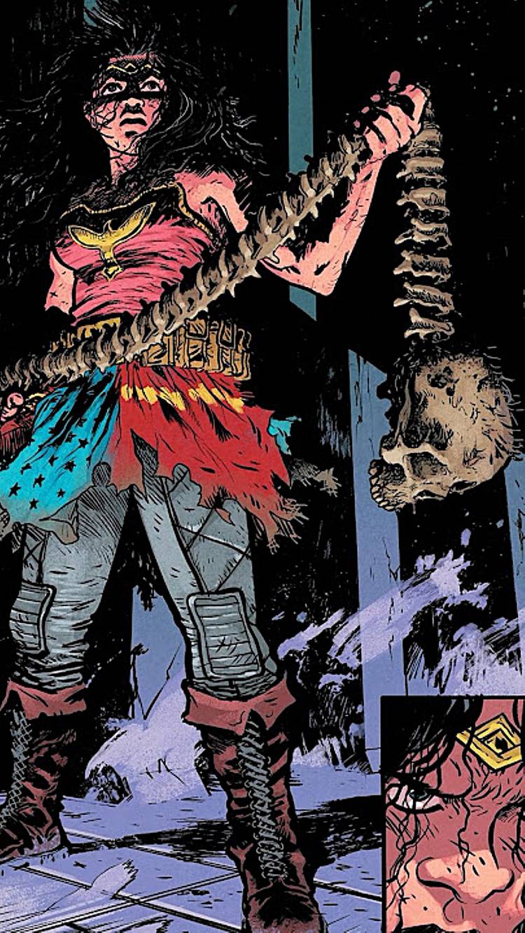 Wonder Woman and Superman's spine in dead earth