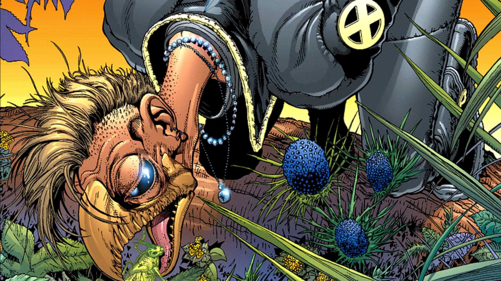 X-Men mutant Beak feeds himself from the ground