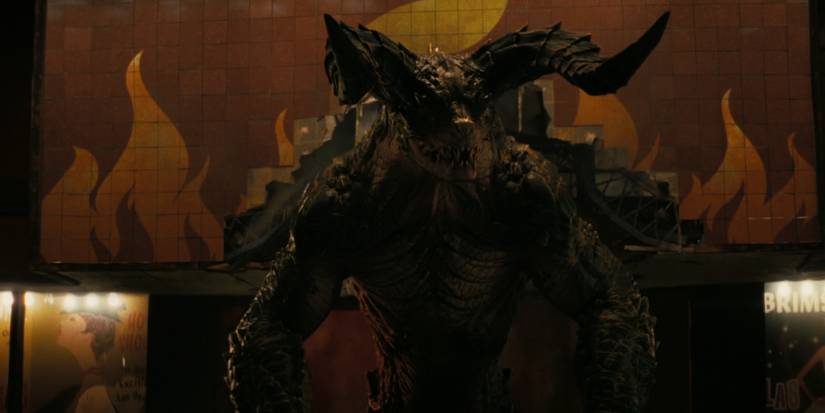 A Deathclaw bursting through a building in New Vegas in Prime Video's Fallout season 2