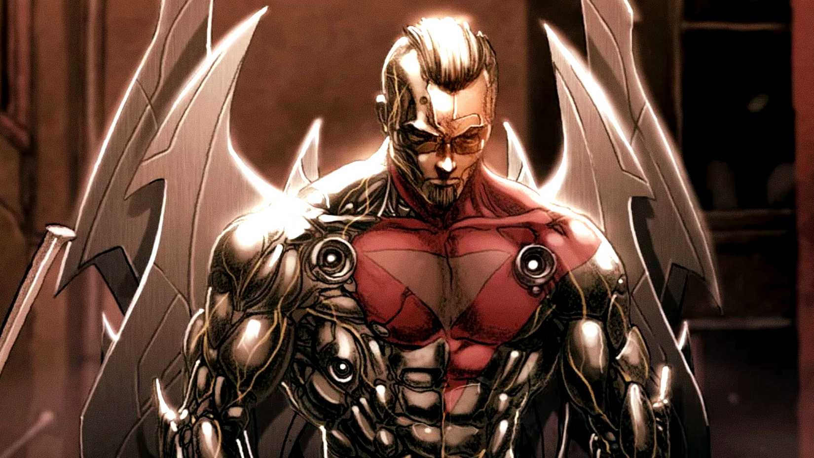 Bastion looks down in his upgraded form in X-Men comics