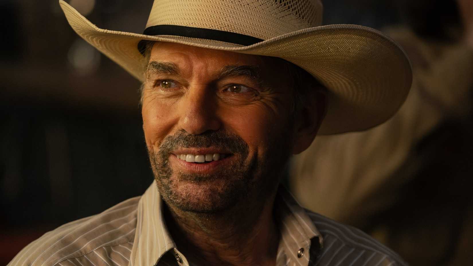 Billy Bob Thornton as Tommy smiling in Landman
