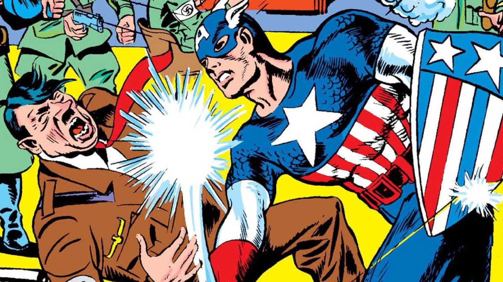 captain america punching out hitler