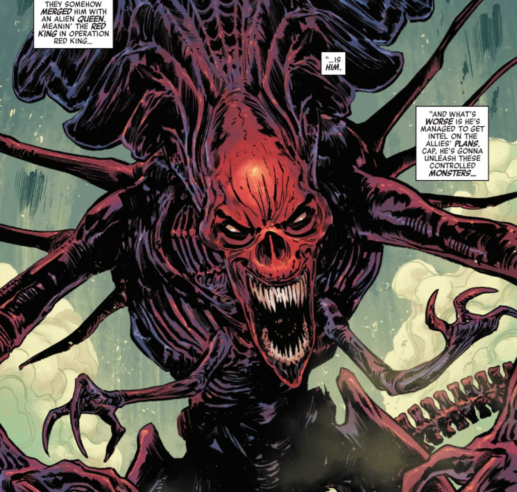 captain america's red king as a xenomorph
