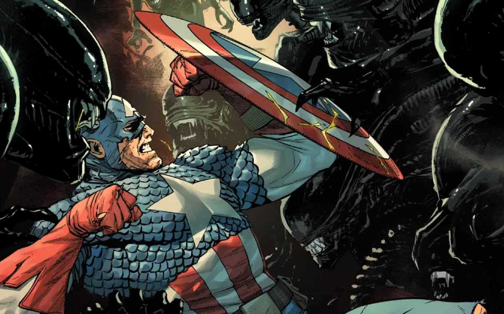 captain america vs xenomorphs