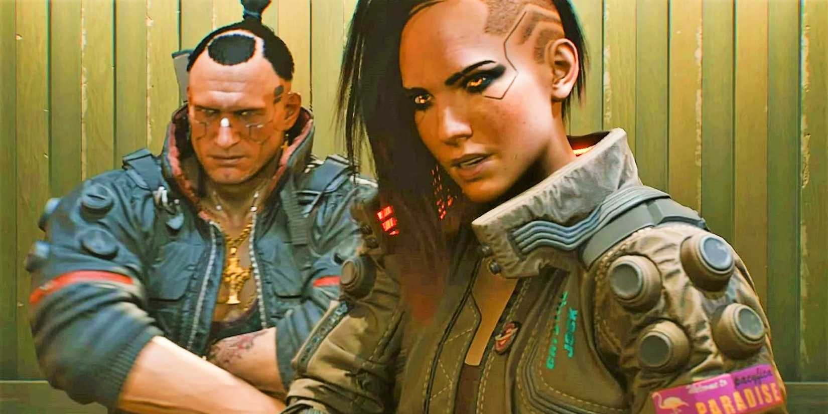 Cyberpunk 2077 characters looking toward the viewer