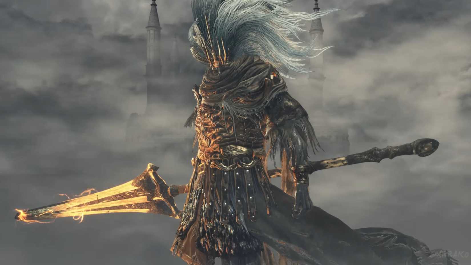 A boss stands ready in Dark Souls 3