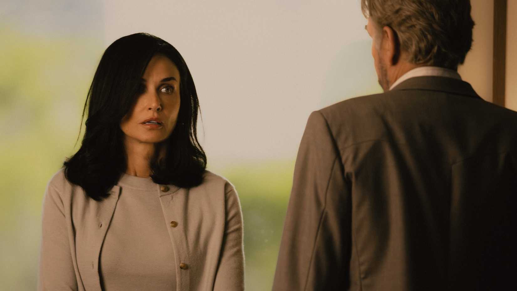 Demi Moore's Cami talks to Billy Bob Thornton's Tommy in Landman season 2
