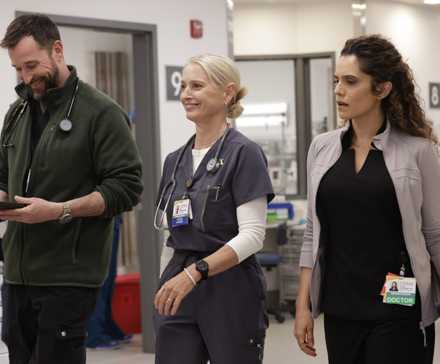 Dr Robby, Dana, and Dr Al-Hashimi in The Pitt season 2