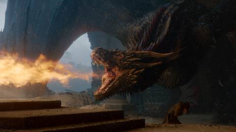 Drogon and Jon Snow in Game of Thrones season 8