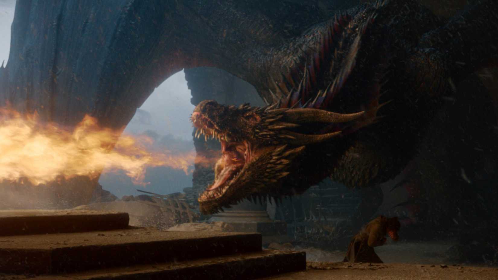 Drogon and Jon Snow in Game of Thrones season 8