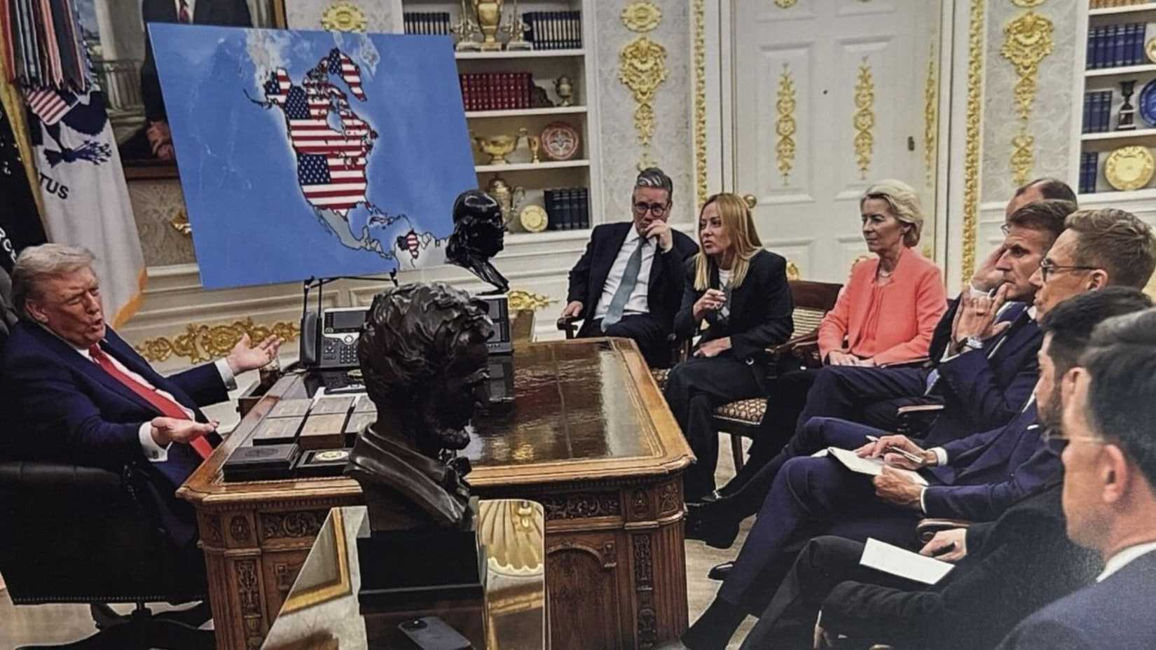 Edited Photo Of White House Meeting With European Leaders