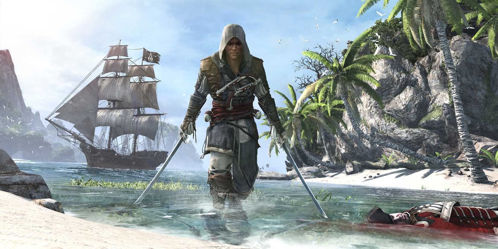 Edward Kenway on a beach in Assassin's Creed 4 Black Flag
