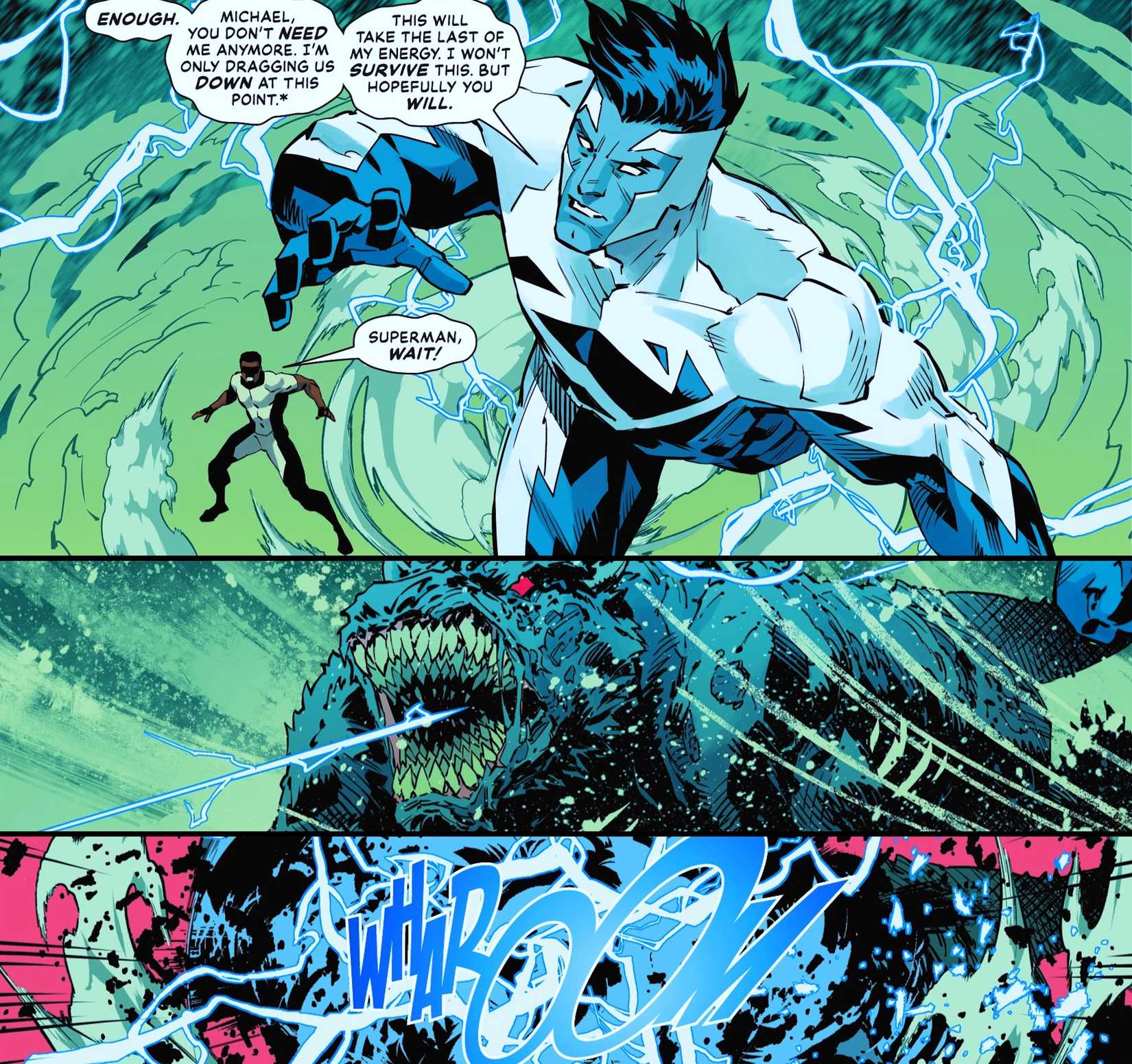 Electric Blue Superman Death in Justice League Unlimited Comic