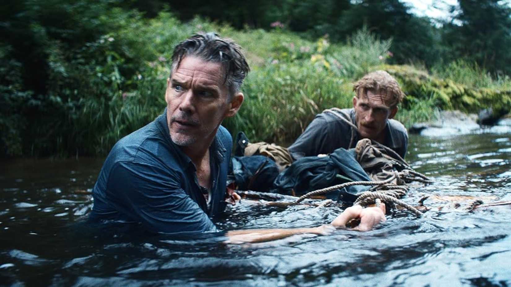 Ethan Hawke in a river in The Weight 2026