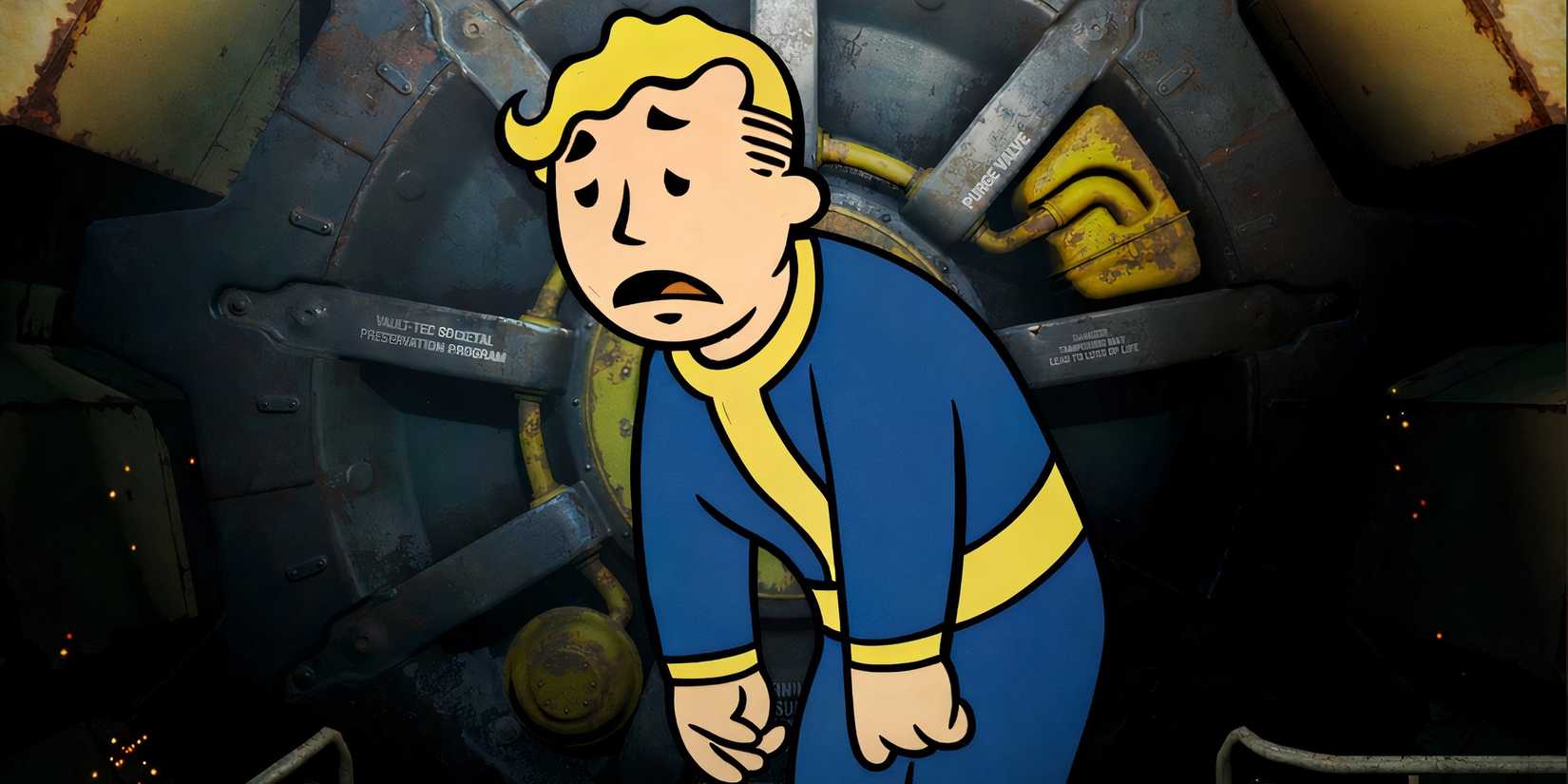 Fallout 5 traurig vor dem Tresorraum