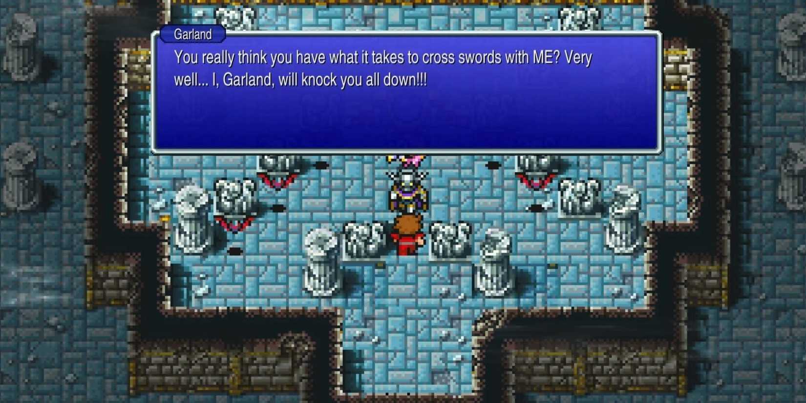Final Fantasy 1 Garland talking to main hero-1