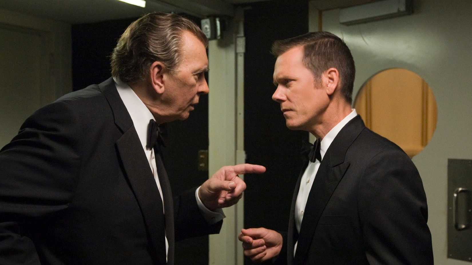 Brennan and Nixon argue in a hallway in Frost/Nixon